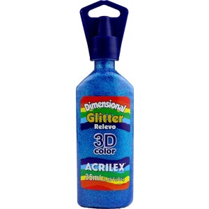 TINTA DIMENSIONAL GLITER 204/AZUL - UN